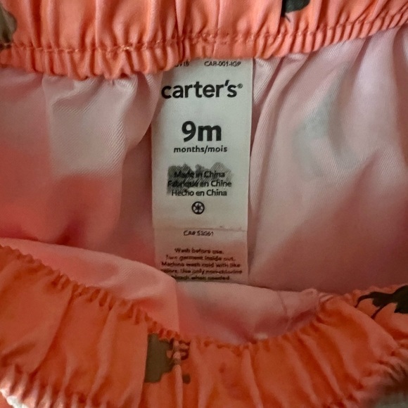 9m kid swim trunks. Orange with little wild animals. Functional drawstring - Picture 3 of 3